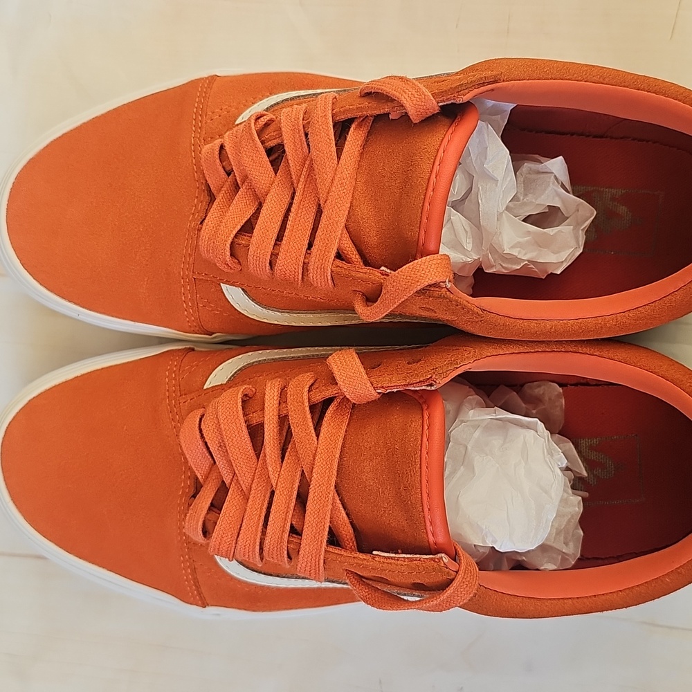 Vans Bold Orange Suede Shoes - Picture 7 of 12